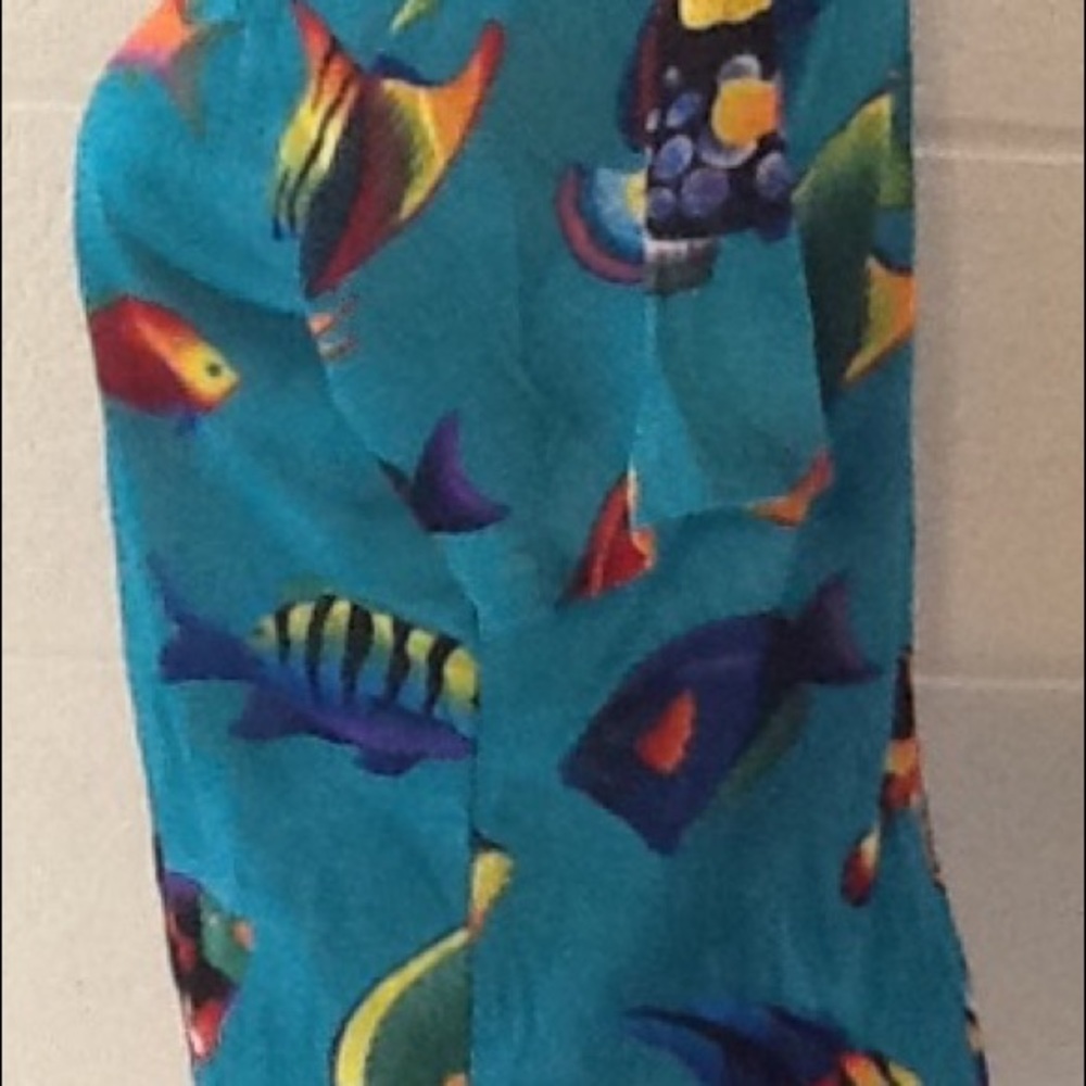 Fish Shirt Multicolored Spandex Short Sleeve Size Medium - Picture 5 of 8